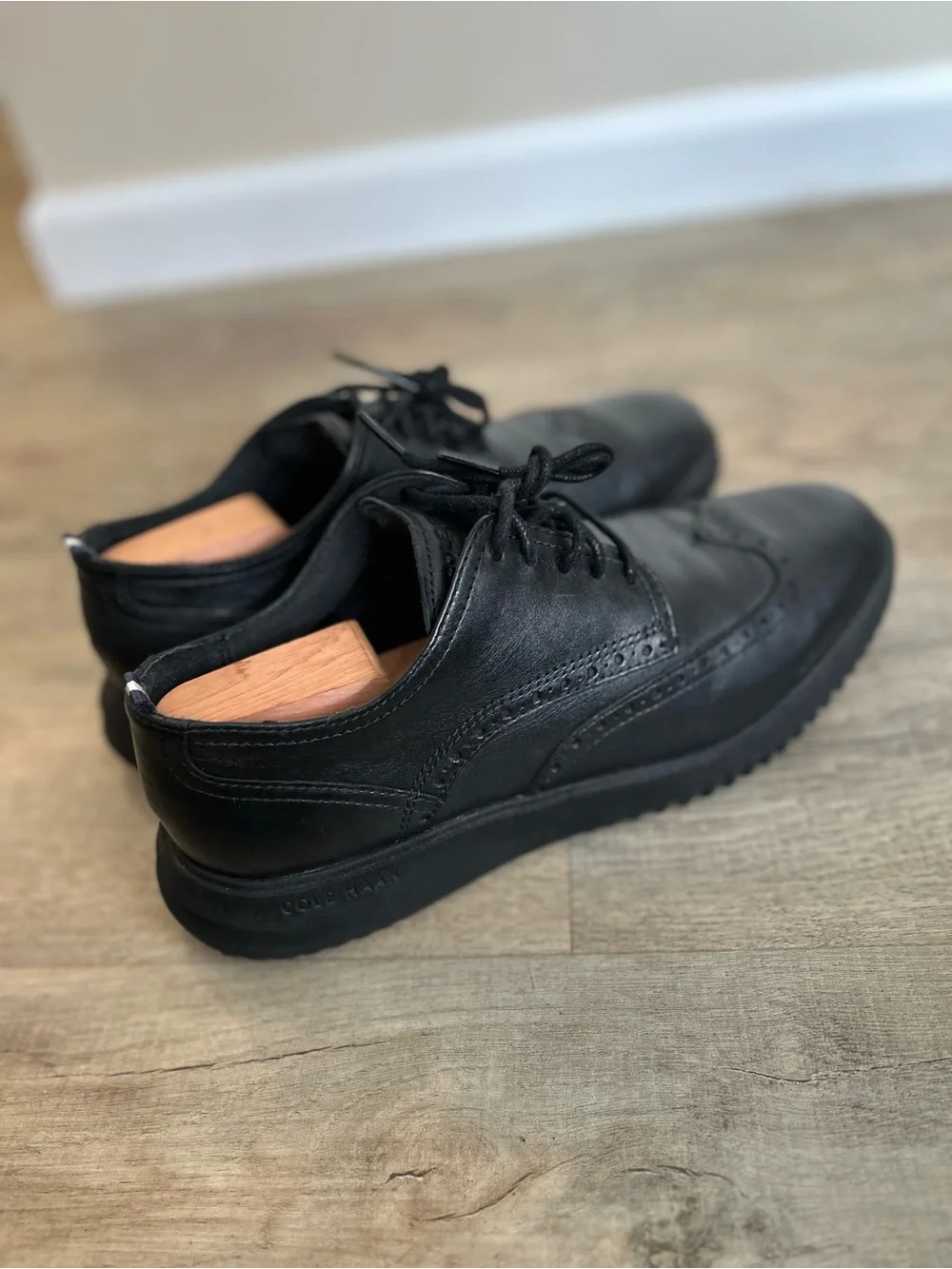 Cole Haan Men’s Black Leather Wingtip Oxford Shoes Size 9.5